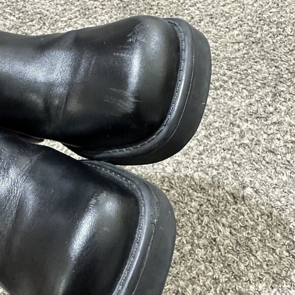 Harley Davidson Black Leather Boots Chunky Block Heel Square Toe Size 6 Y2K 90s - Picture 7 of 11